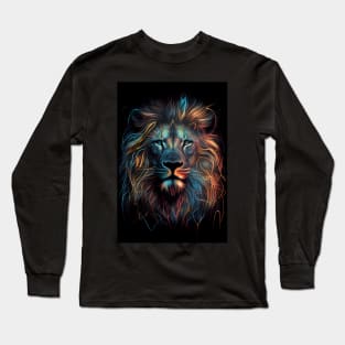 Neo Lion: A Contemporary Twist on a Majestic King Long Sleeve T-Shirt